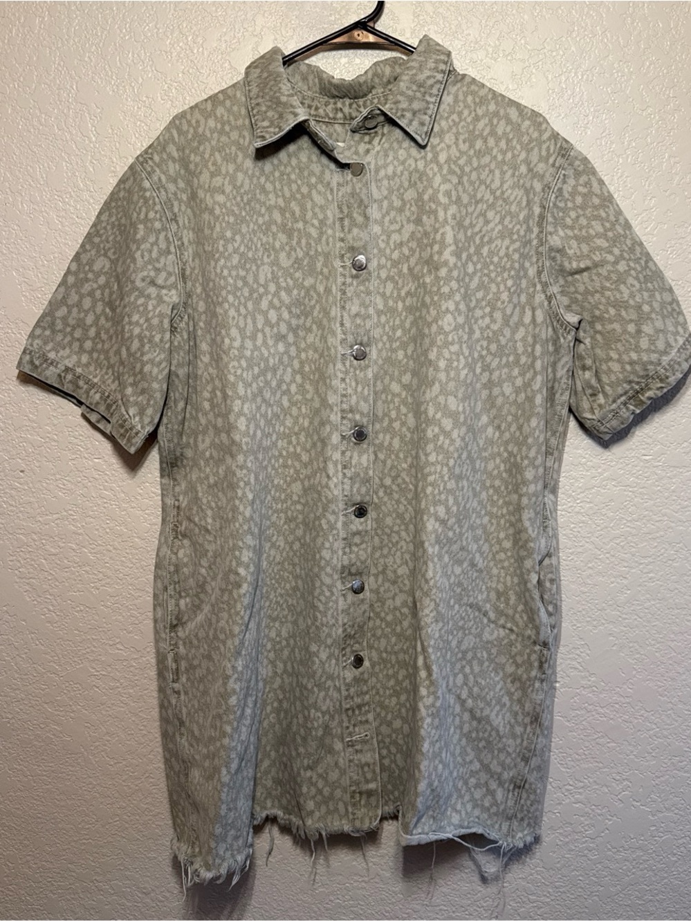 Universal Thread Animal-Print Button-Up Shirt Dress